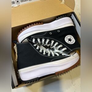 Converse Black and White Platform Sneakers